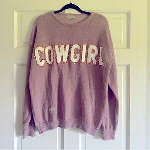 Simply Southern purple sweater COWGIRL size large but wears like an XL.